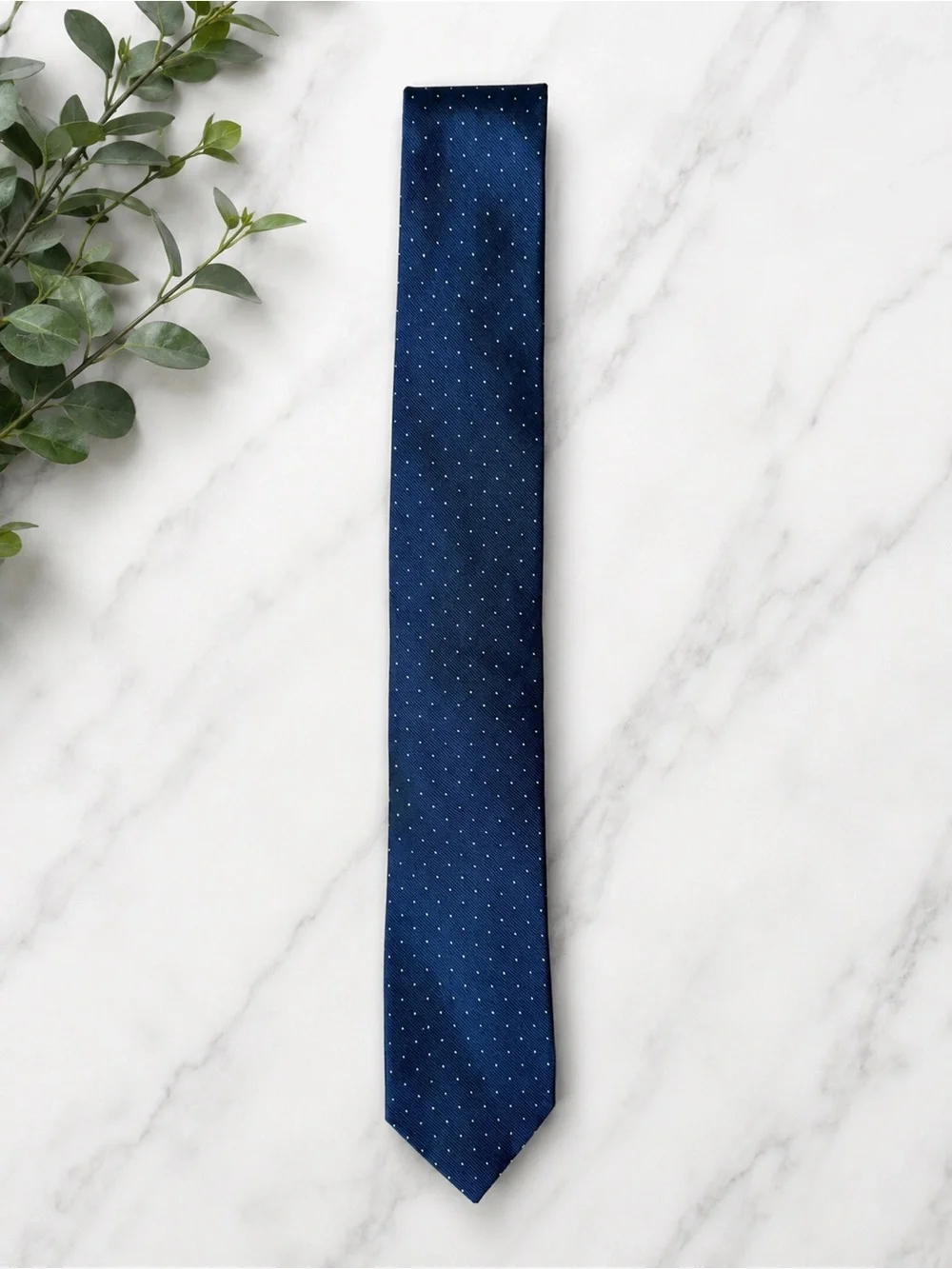 J. Crew Men’s 100% Silk Navy Blue Microdot Dress Tie